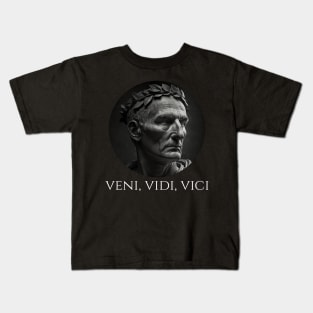 Gaius Julius Caesar - Veni Vidi Vici - Latin Quote Kids T-Shirt